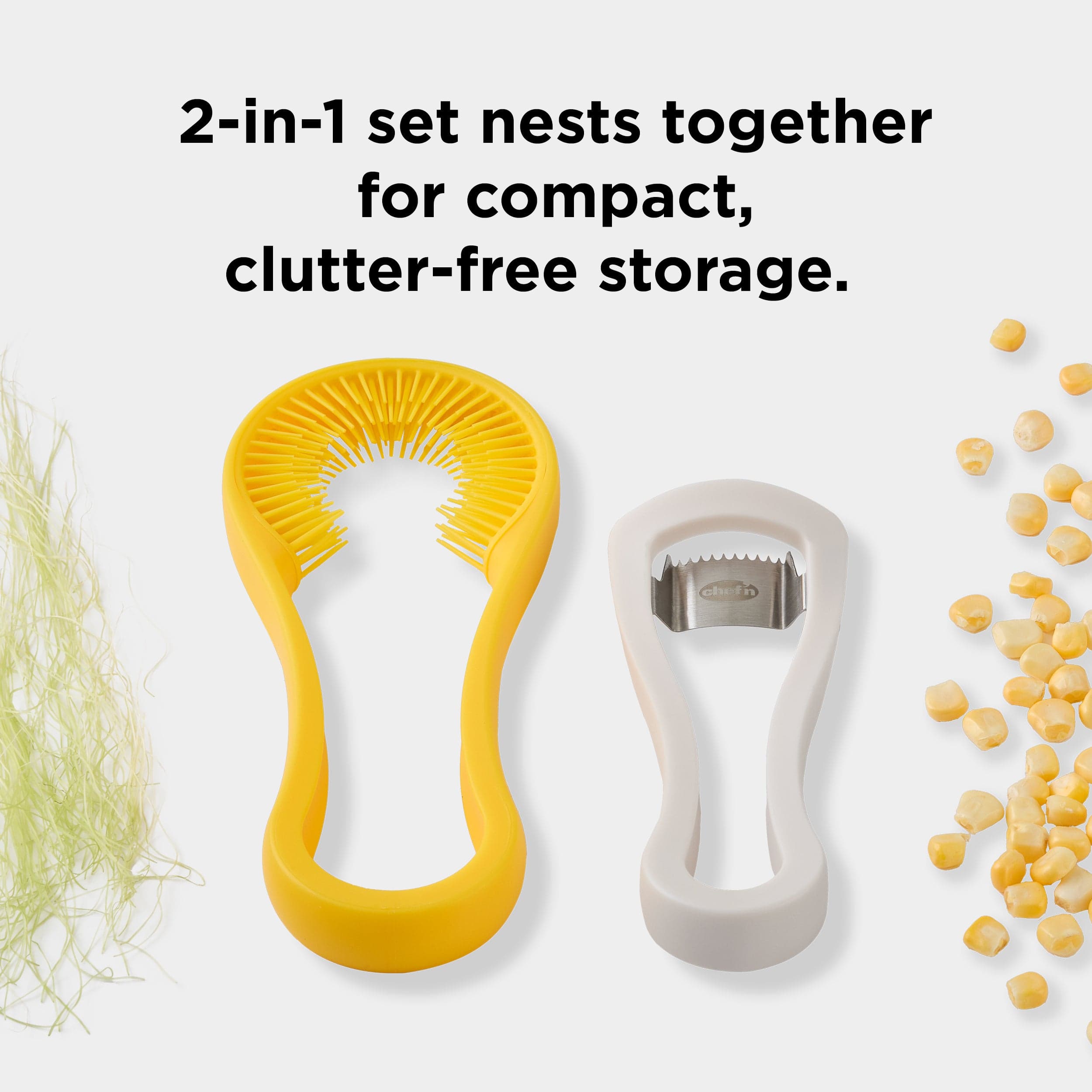 Chef'n Corn Silkster & Peeler Nesting Corn Tool Set Corn Silkster & Peeler Nesting Corn Tool Set