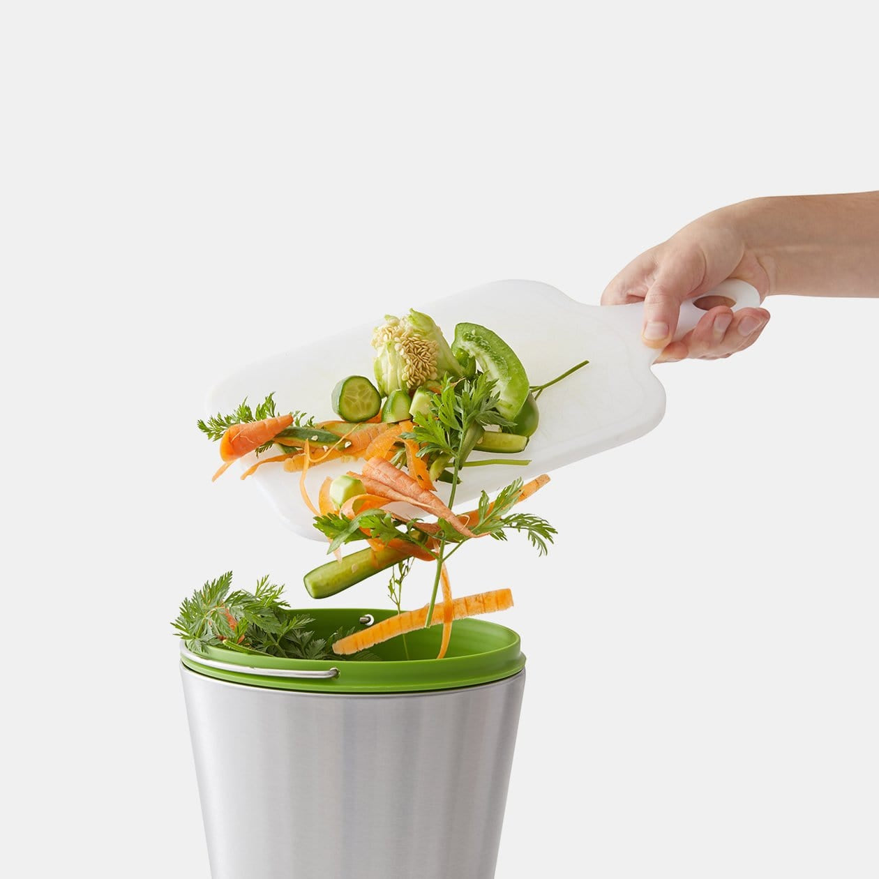 Chef'n Fruit & Vegetable Prep Stainless Steel Compost Bin