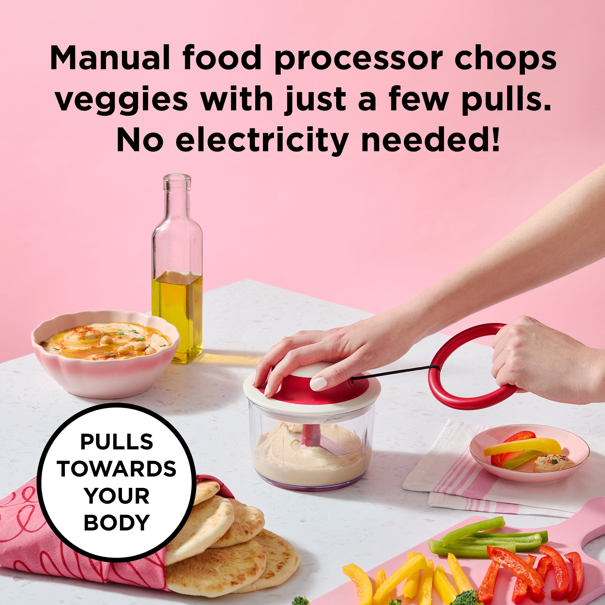 Chef'n Fruit & Vegetable Prep/Cutting & Chopping VeggiChop Hand-Powered Food Processor VeggiChop Hand-Powered Food Processor