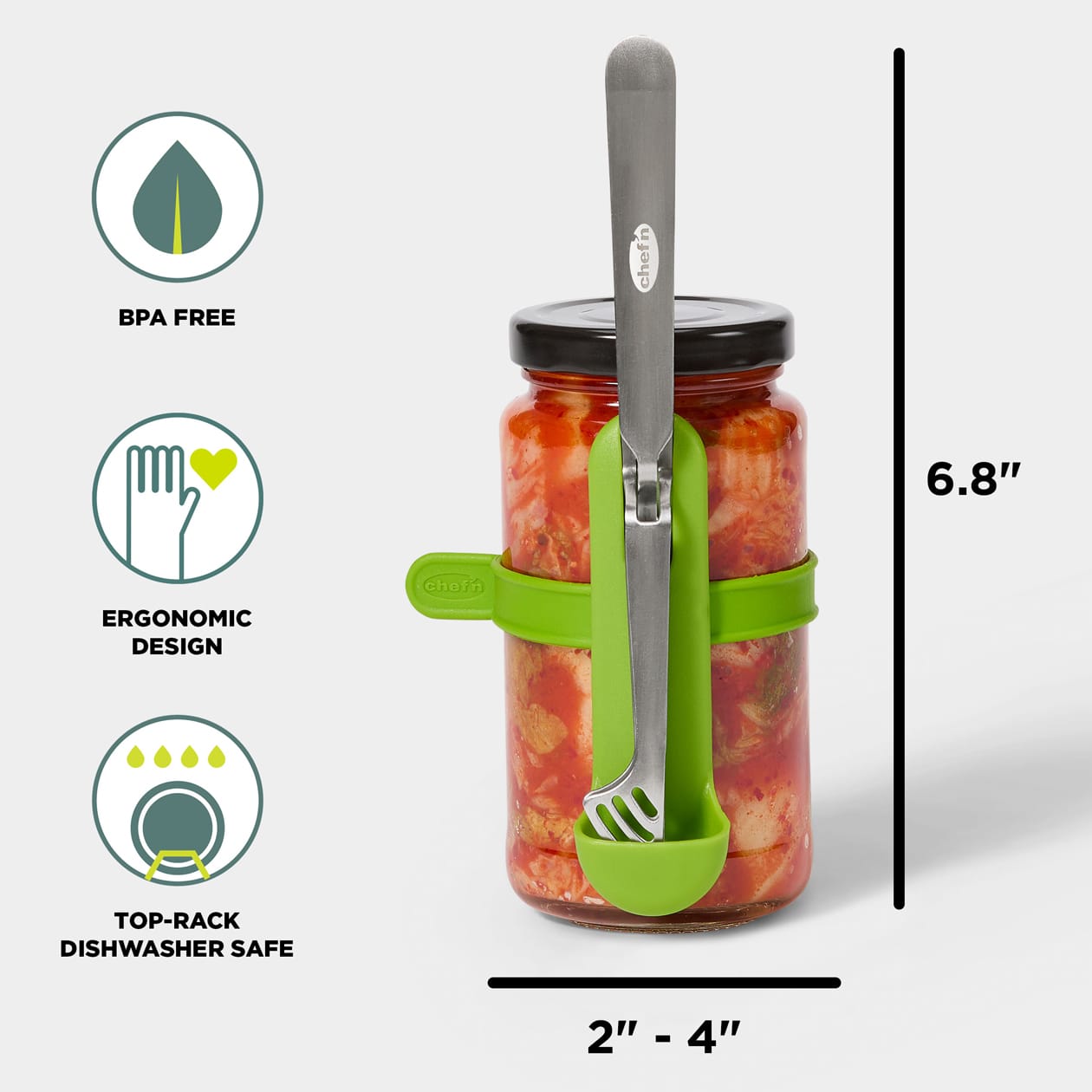 Chef'n Kitchen Tools Fridge Fork Pro Collection Squeeze n' Hold Tongs Fridge Fork Pro Collection Squeeze n' Hold Tongs